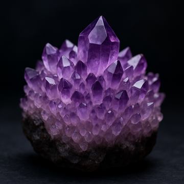 アメジスト（紫水晶）の標本図（AI生成・通常光）