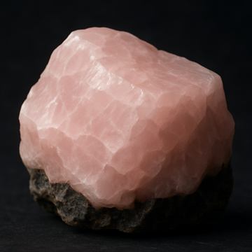 紅水晶（ローズクォーツ）の標本図（AI生成・通常光）